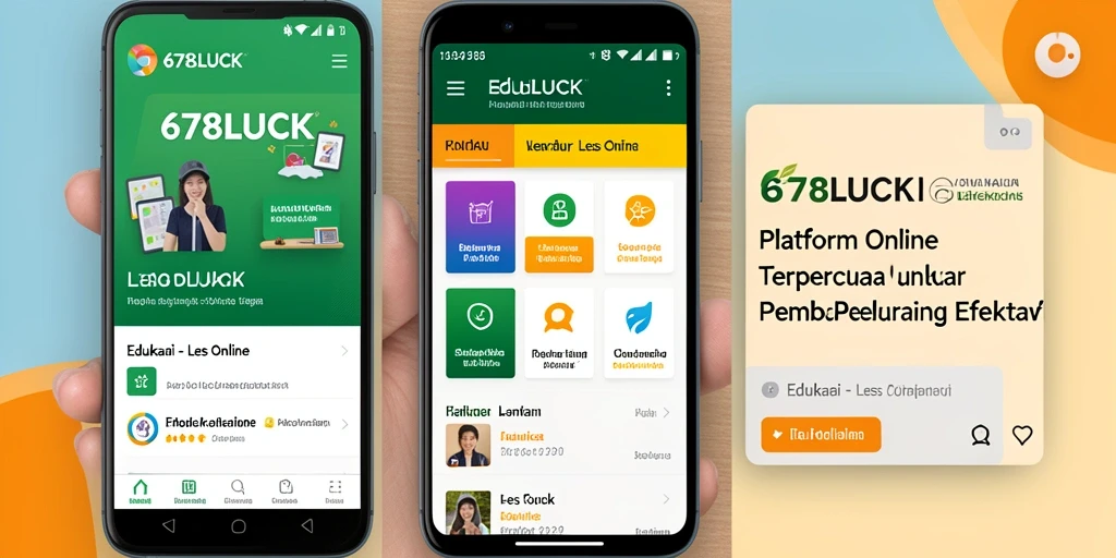 Tampilan antarmuka aplikasi Les Online 678LUCK yang menarik dan interaktif.