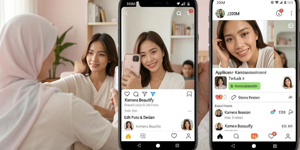Tampilan antarmuka pengguna J200M untuk edit foto dengan mudah.