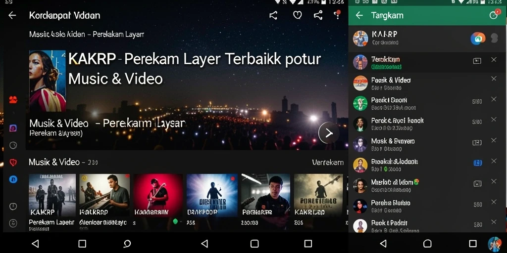 Antarmuka aplikasi KAKRP untuk perekam layar dengan fitur lengkap