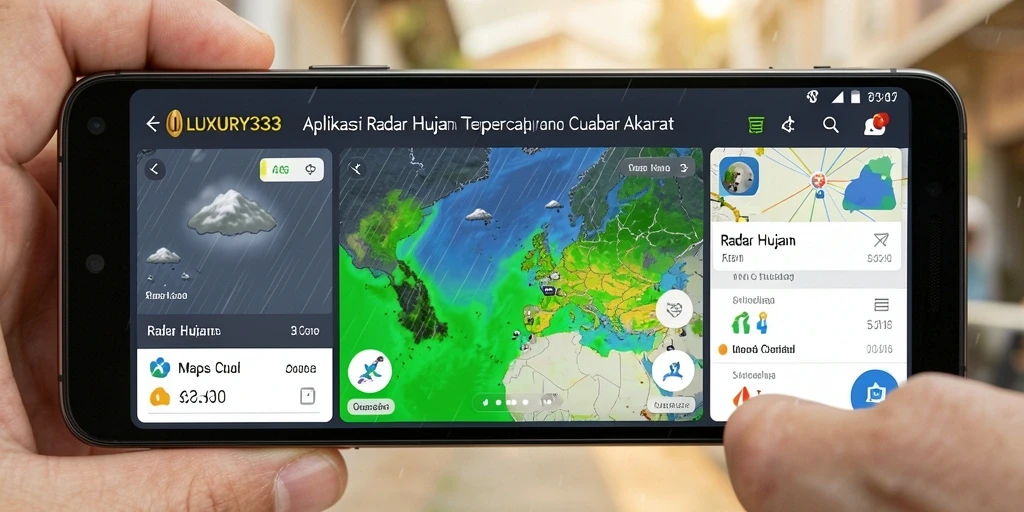 Antarmuka LUXURY333 menampilkan radar hujan yang informatif dan akurat.
