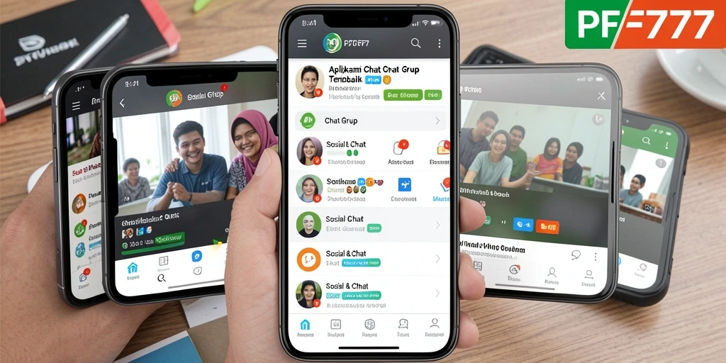 Tampilan antarmuka PF777 yang intuitif untuk Chat Grup.