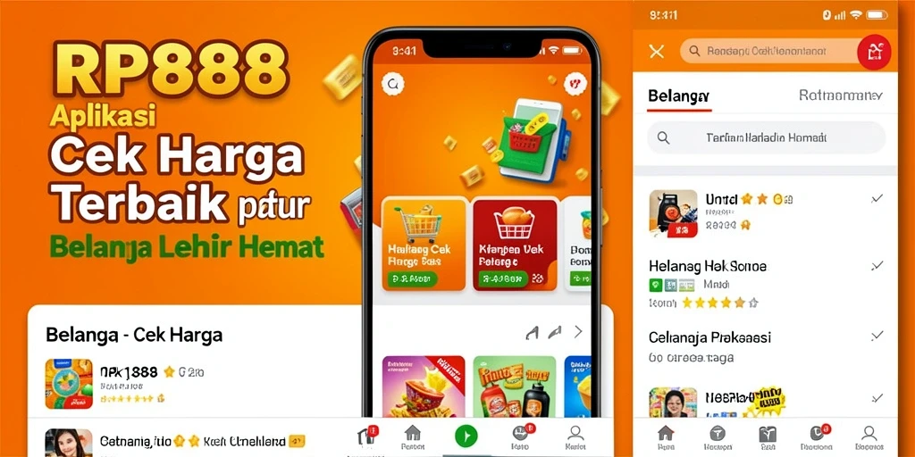 Antarmuka aplikasi RP888 yang menampilkan fitur Cek Harga.