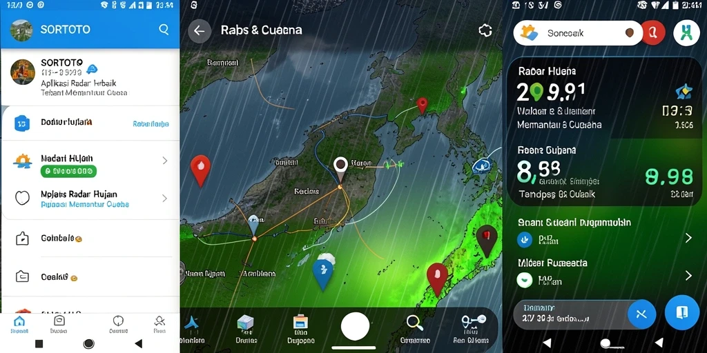 Tampilan antarmuka SORTOTO menunjukkan data Radar Hujan secara real-time.