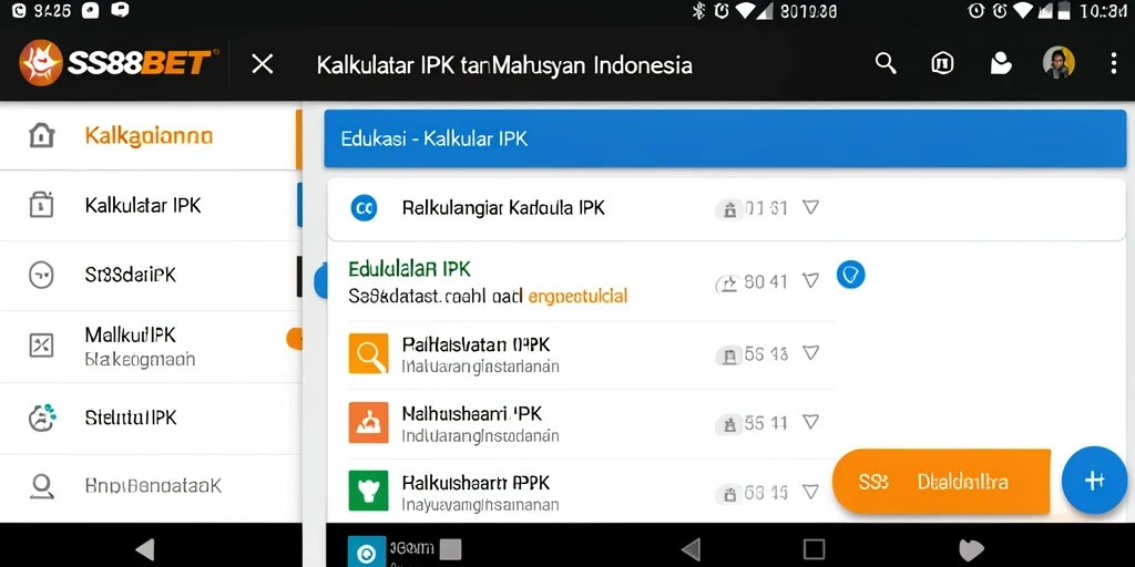 Tampilan antarmuka SS88BET untuk Kalkulator IPK yang user-friendly.