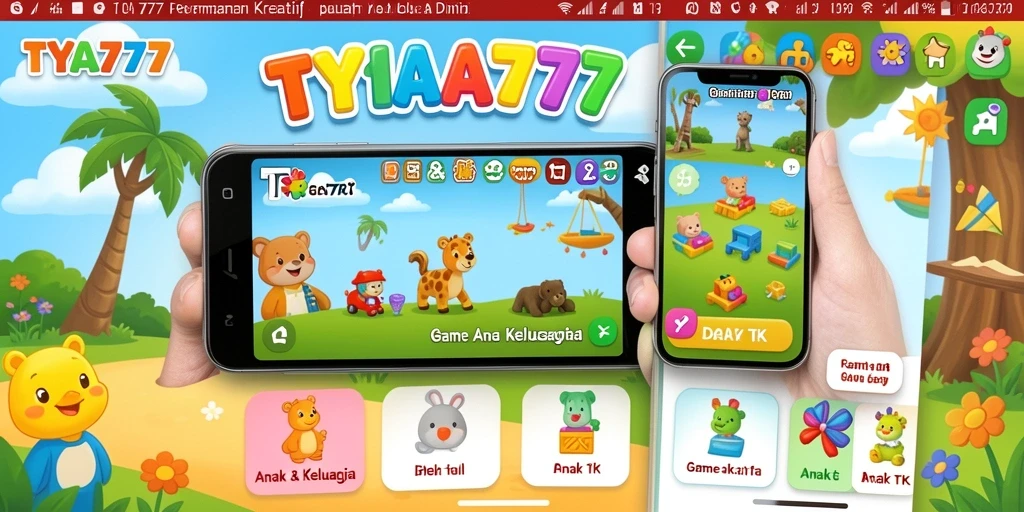 Antarmuka permainan edukatif yang menyenangkan untuk anak-anak.