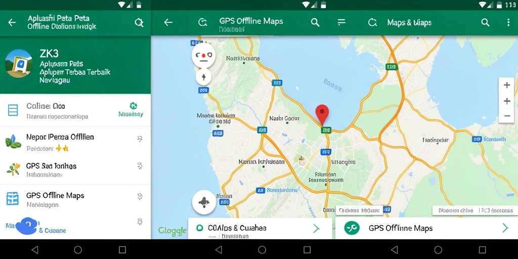 Tampilan antarmuka ZK3 yang memudahkan navigasi peta offline.